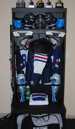 Wood hockey lockers
