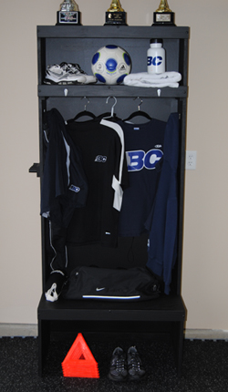 Wood soccer lockers